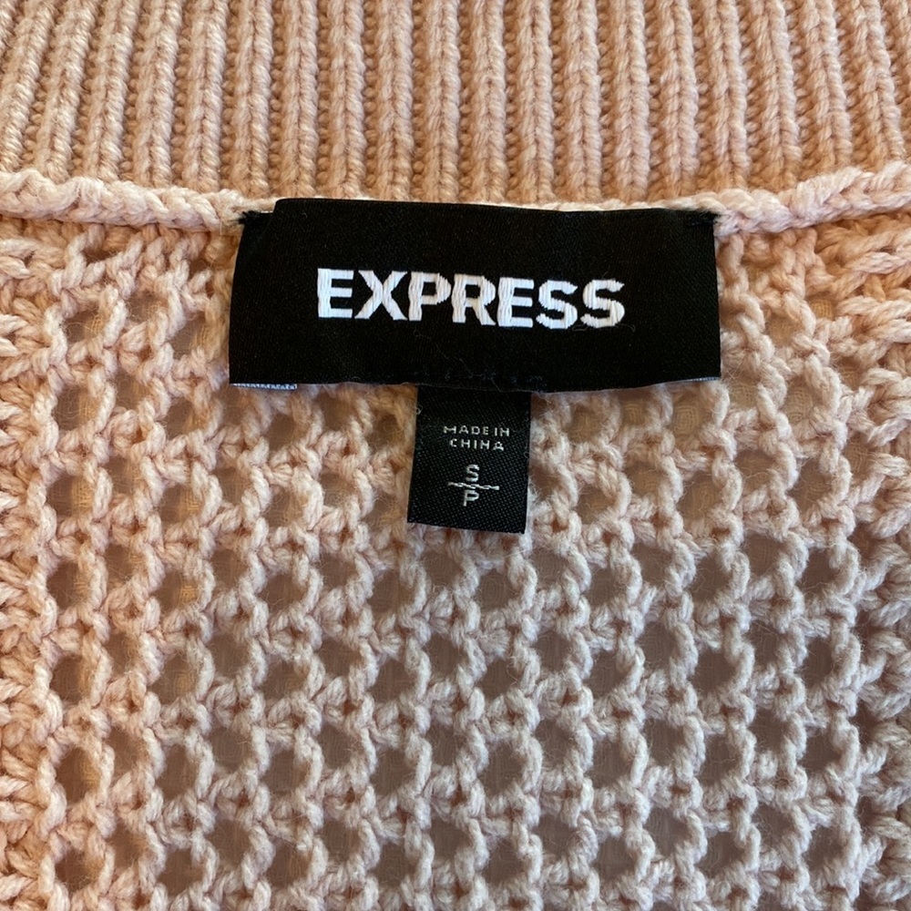 Woman’s Express V Neck Pink and White Star Sweater Size Small - Picture 5 of 12